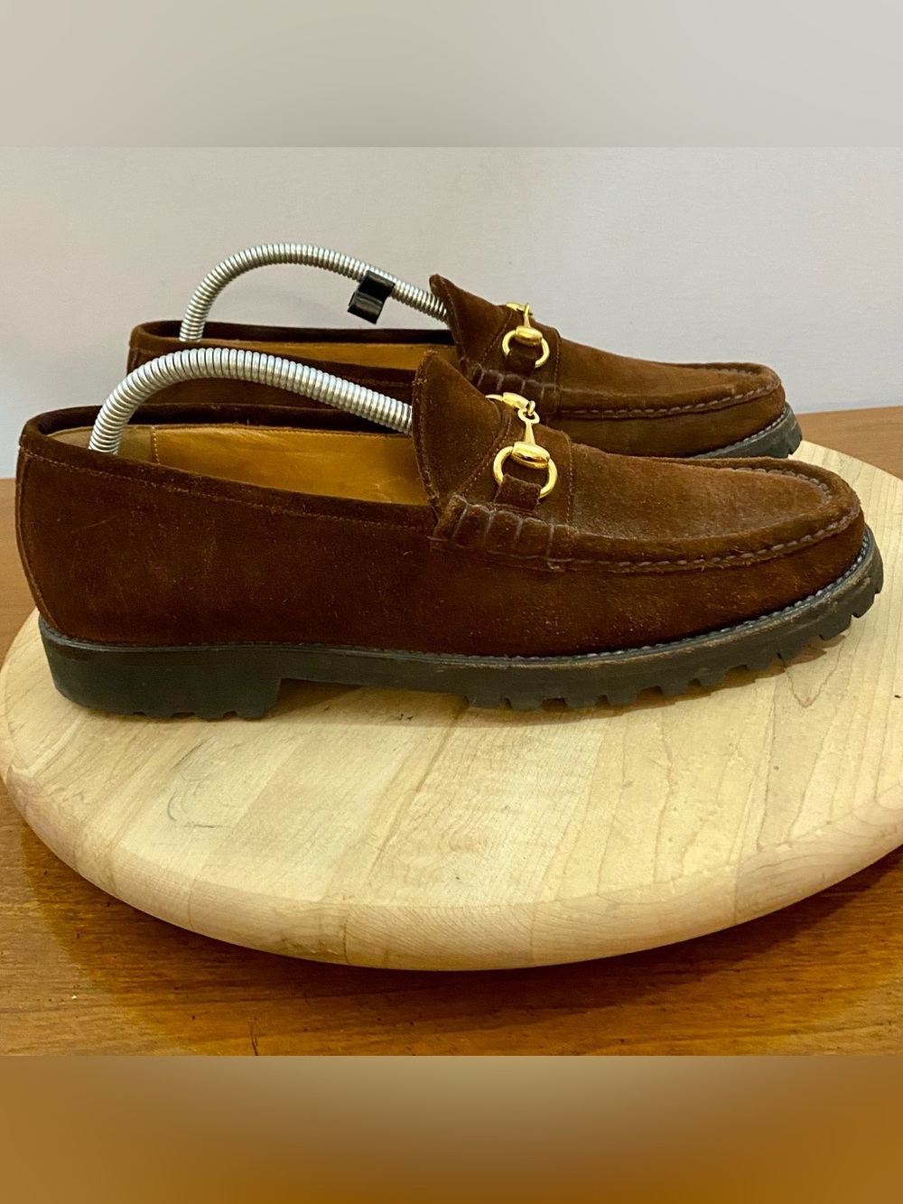 Romano Martegani Italy Brown Suede Leather Horsebit Loafers Mens 9.5 Vibram Sole